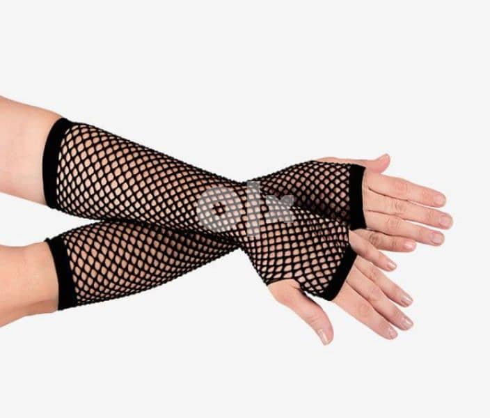 party fishnet fingerless gloves 0