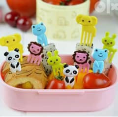 Cat and animals fruit forks and cocktail piques 6 pieces