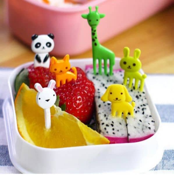 Cat and animals fruit forks and cocktail piques 6 pieces 1