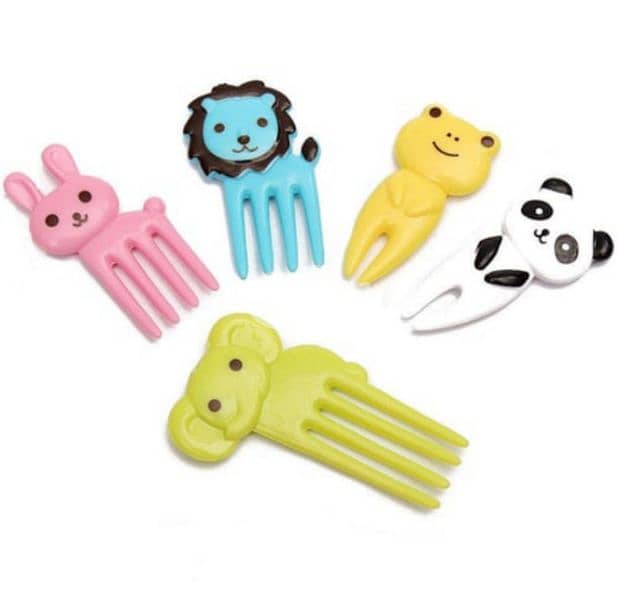 Cat and animals fruit forks and cocktail piques 6 pieces 2