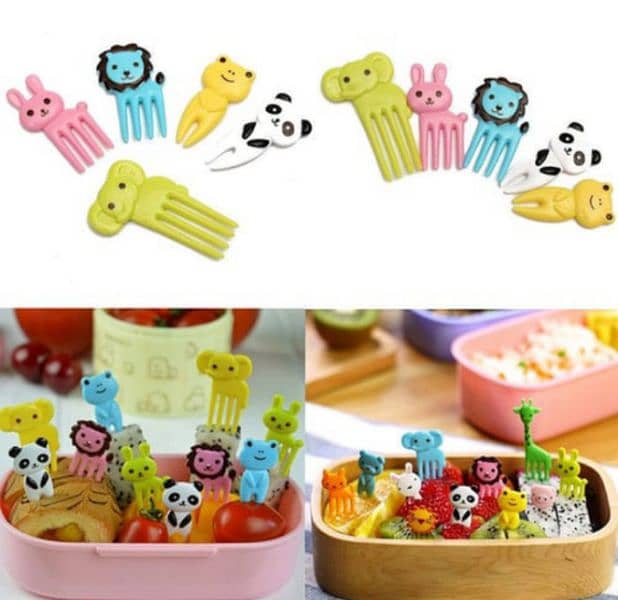 Cat and animals fruit forks and cocktail piques 6 pieces 3