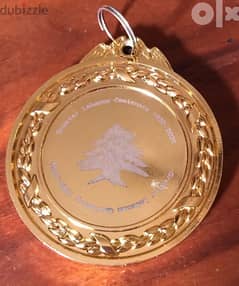 Medal Gold Color Centenary Greater Lebanon 1920 - 2020 Diameter 6cm