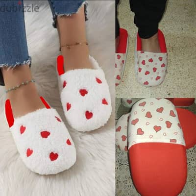 slippers cozy red and white all sizes available  1=5$ or 3= 13$