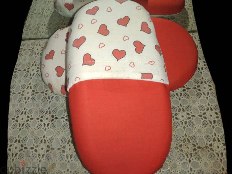 slippers cozy red and white all sizes available 3