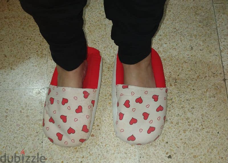 slippers cozy red and white all sizes available 4