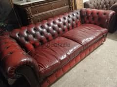 sofa chesterfield original genuine leather made in england