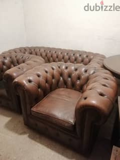 salon chesterfield original genuine leather made in england 0
