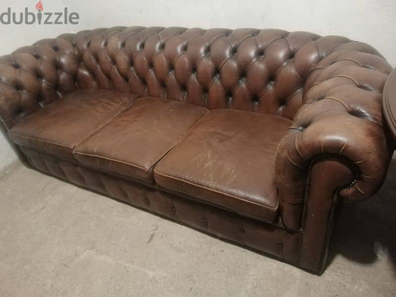 salon chesterfield original genuine leather made in england 2