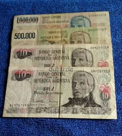 Argentina, 1 million, 500.000, 10, pesos, (1981-83)