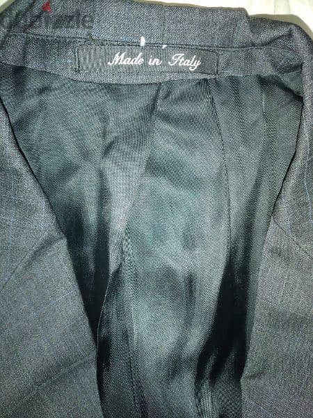 suit dark grey light stripes size 50.52 made in Italy 5
