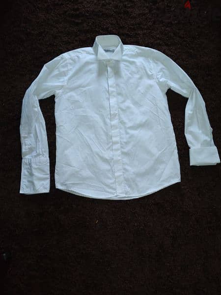 men white shirt double cuff wing collar m to xxL 3