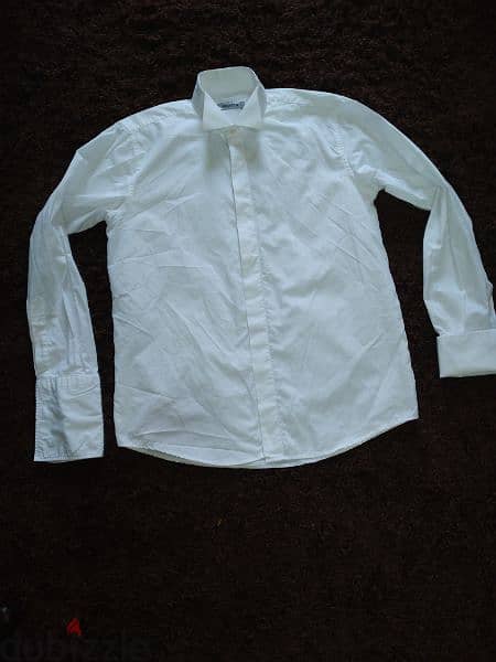 men white shirt double cuff wing collar m to xxL 5