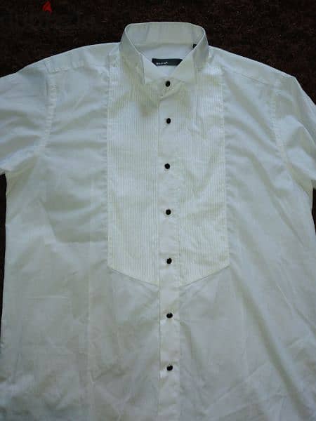 Calyx Shirt double cuff black buttons M to xxL 5