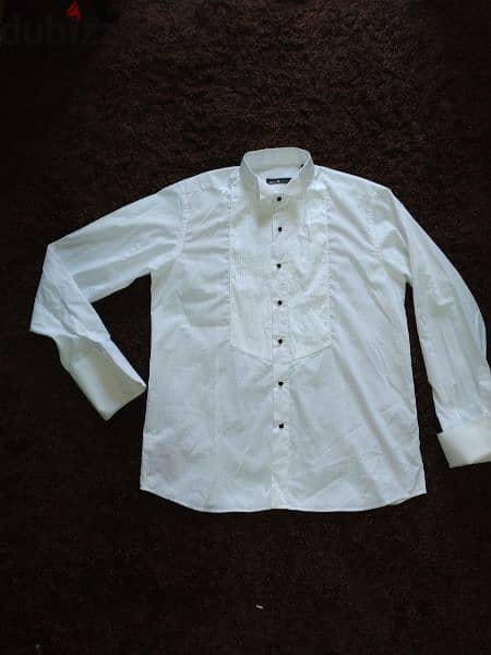 Calyx Shirt double cuff black buttons M to xxL 6