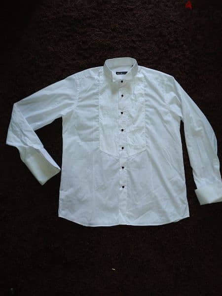 Calyx Shirt double cuff black buttons M to xxL 7
