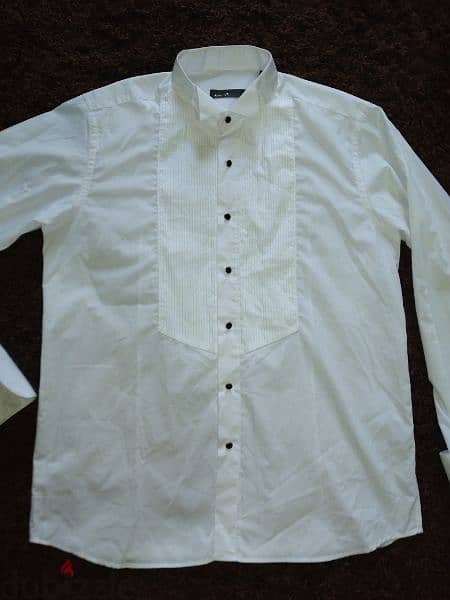 Calyx Shirt double cuff black buttons M to xxL 8