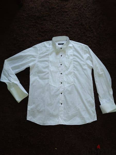 Calyx Shirt double cuff black buttons M to xxL 9