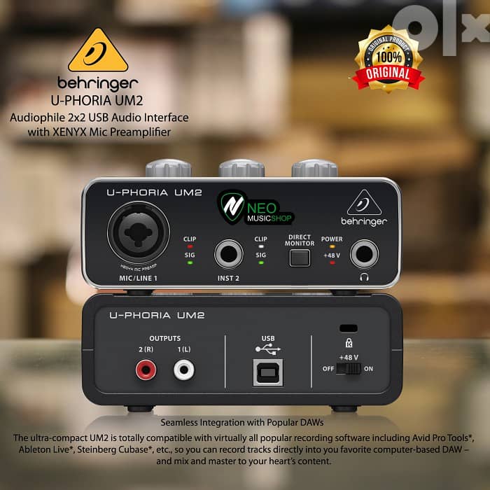 Professional sound card interface for studio recording 2