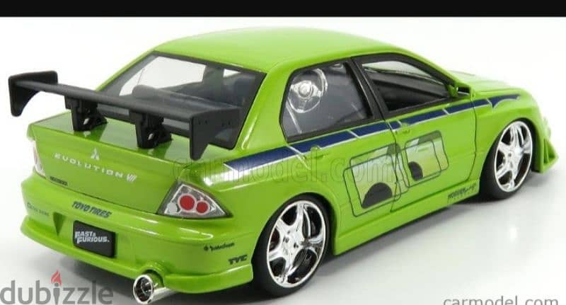 Mitsubishi Lancer Evo VII (Fast And Furious) diecast car model 1:24. 1