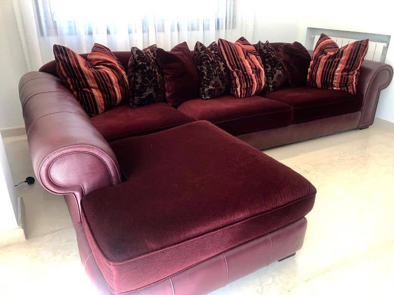 sofa corner real leather 1