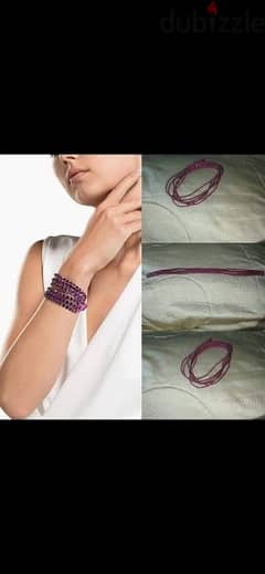 bracelet strass purple can be worn as necklace