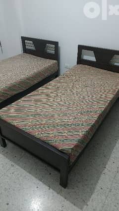 2 beds for sale تختين مع الفرشات للبيع عرض ١٠٠سم