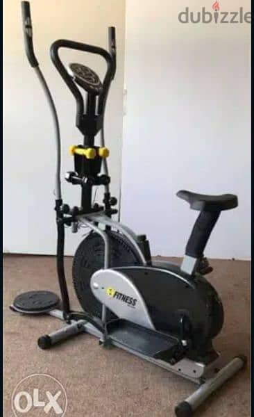 Cardio fat burner 4 in 1 Elliptical And bike plus dumbbells & twister