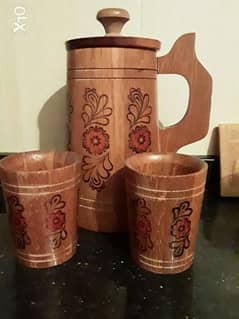 Very old Russian wood handmade set 0