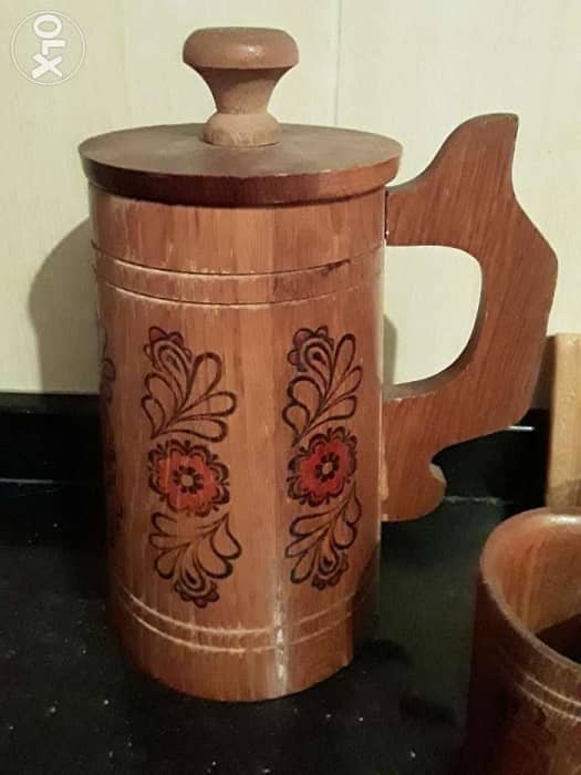 Very old Russian wood handmade set 1