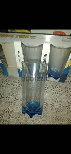 glasses blue only 6 pieces left crystal 0