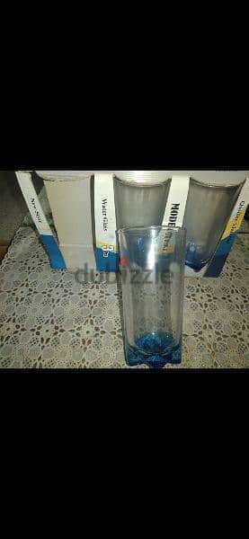 glasses blue only 6 pieces left crystal 2