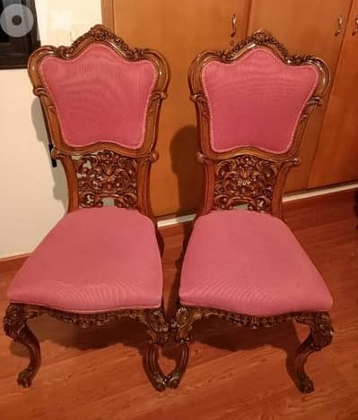 2  wooden chairs