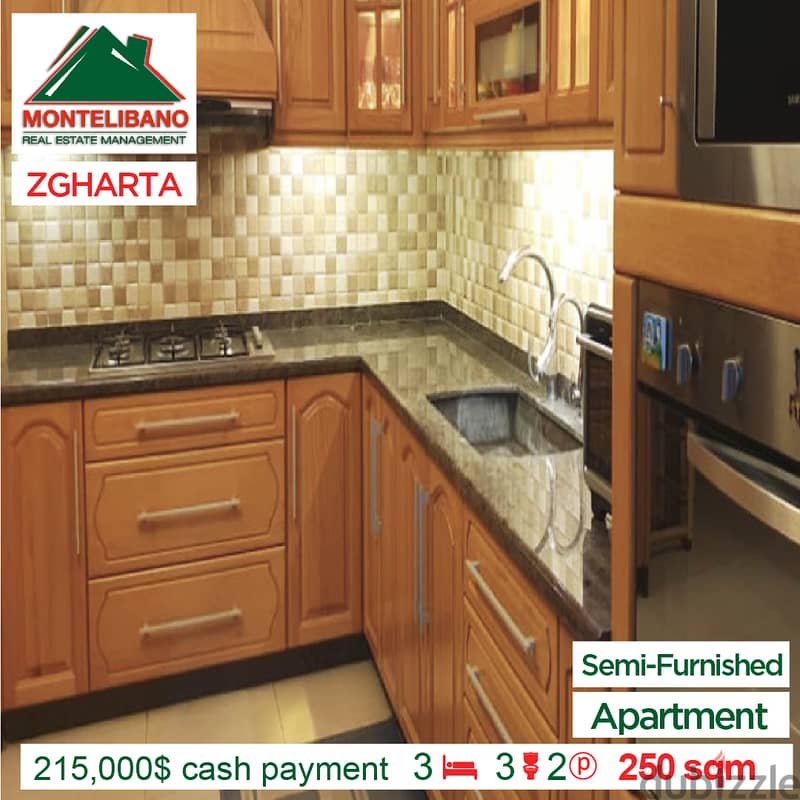 Semi Furnished Apartment in Zgharta!! For $215,000 Cash !! 3