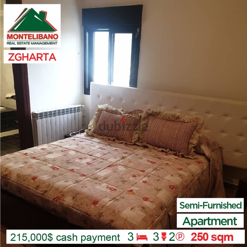 Semi Furnished Apartment in Zgharta!! For $215,000 Cash !! 4