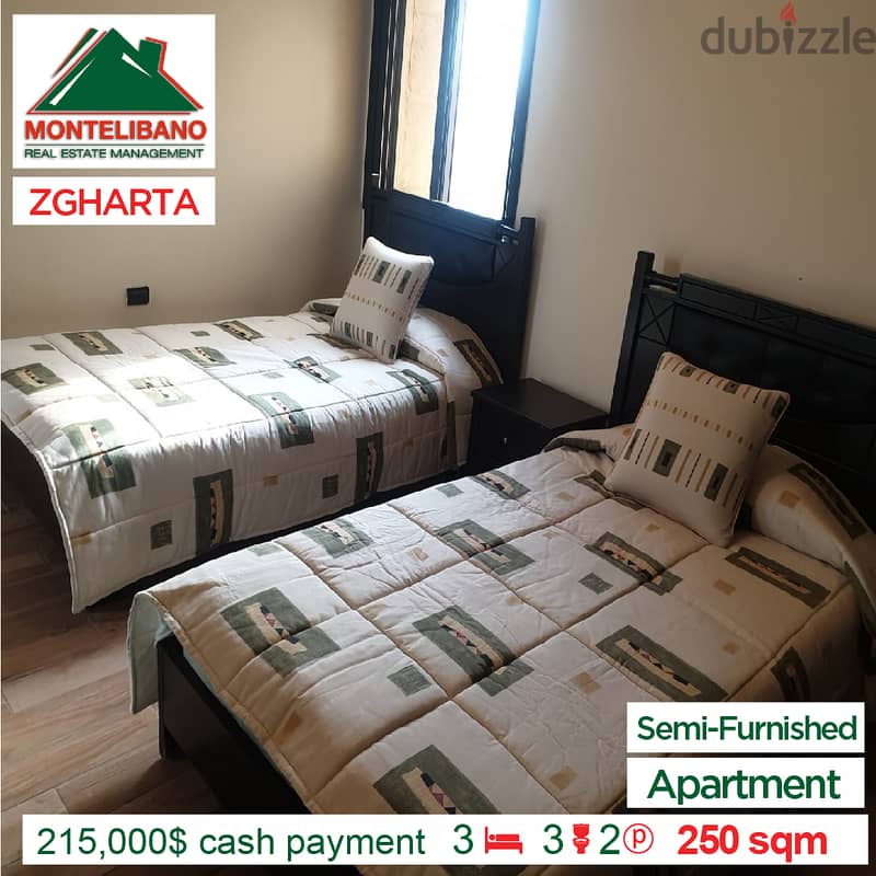 Semi Furnished Apartment in Zgharta!! For $215,000 Cash !! 6