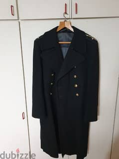 authentic vintage Soviet Navy officer's black coat wool