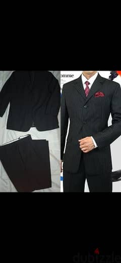 suit Piel made in  Italy size 52 black striped 0