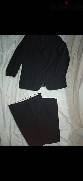 suit Piel made in  Italy size 52 black striped 2