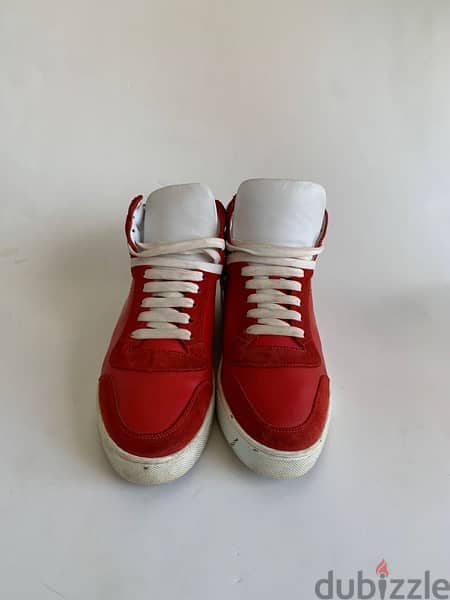 Burberry red white and blue leather high sneakers size 42,5 1