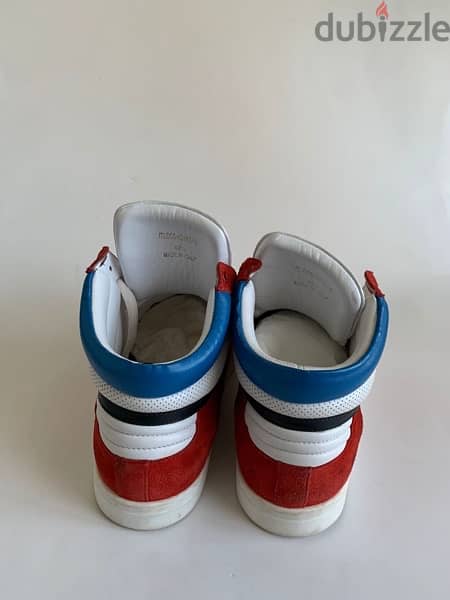 Burberry red white and blue leather high sneakers size 42,5 3