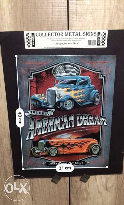 A Rare Desperate Enterprises Metal sign - The Great American Dream 1