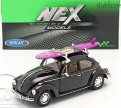 VW Beetle w/surf diecast car model 1:24.
