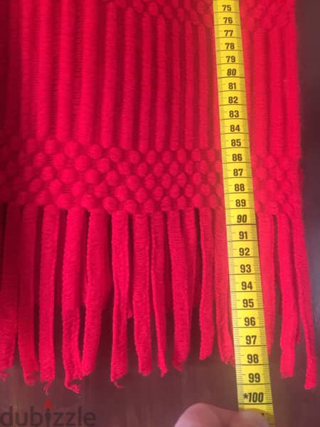 Red Woolen Shawl شال صوف احمر نوعية جيدة 3
