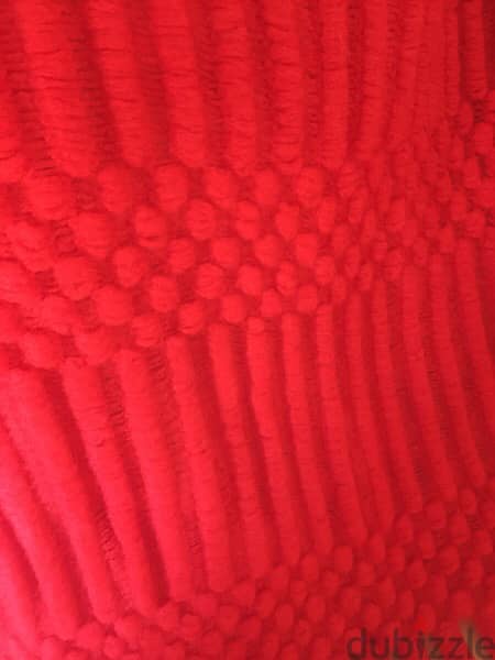Red Woolen Shawl شال صوف احمر نوعية جيدة 6