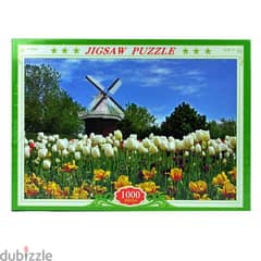 Jigsaw Puzzle 1000 Pcs Netherland Windmill Tulip Field 0