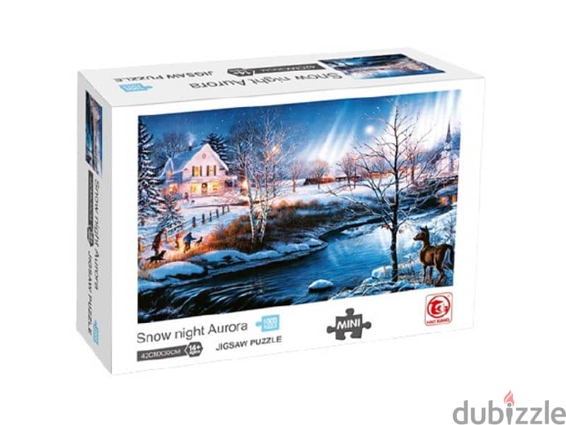 Jigsaw Puzzle Mini 1000 Pcs Snow Night Aurora 0