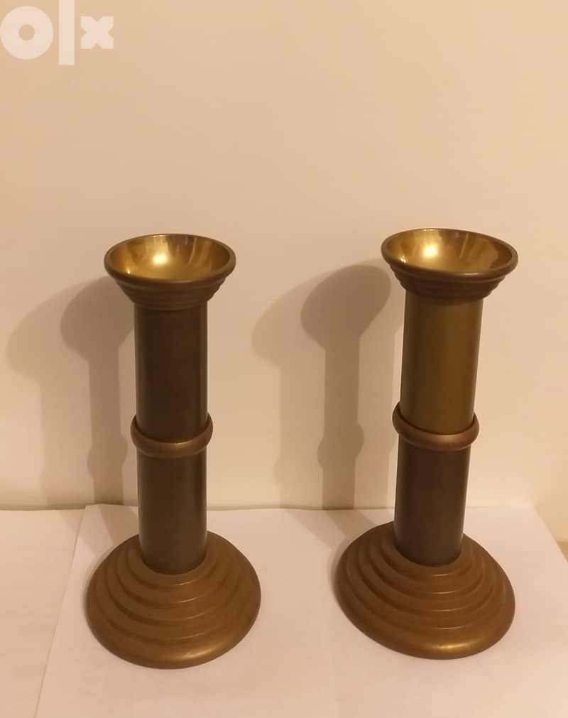 2 Vintage Brass Candle Holders 2