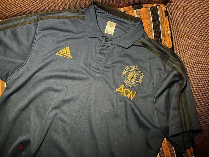 polo adidas blue manchester united 2018 0