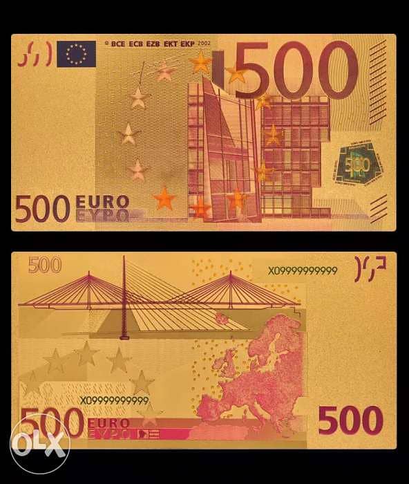 Golden 500 Euro’s 6 grams bill, Luxury Gift/Collector. 0