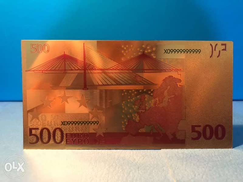 Golden 500 Euro’s 6 grams bill, Luxury Gift/Collector. 2